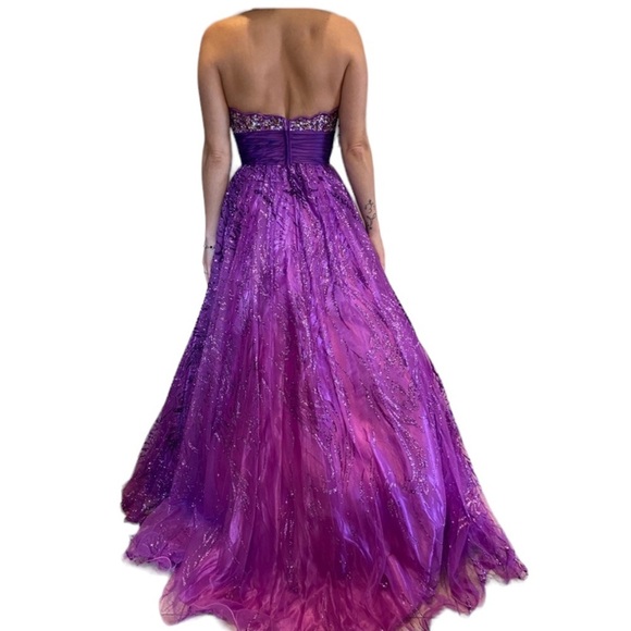 Jovani Strapless Ball Gown Purple - Picture 3 of 7